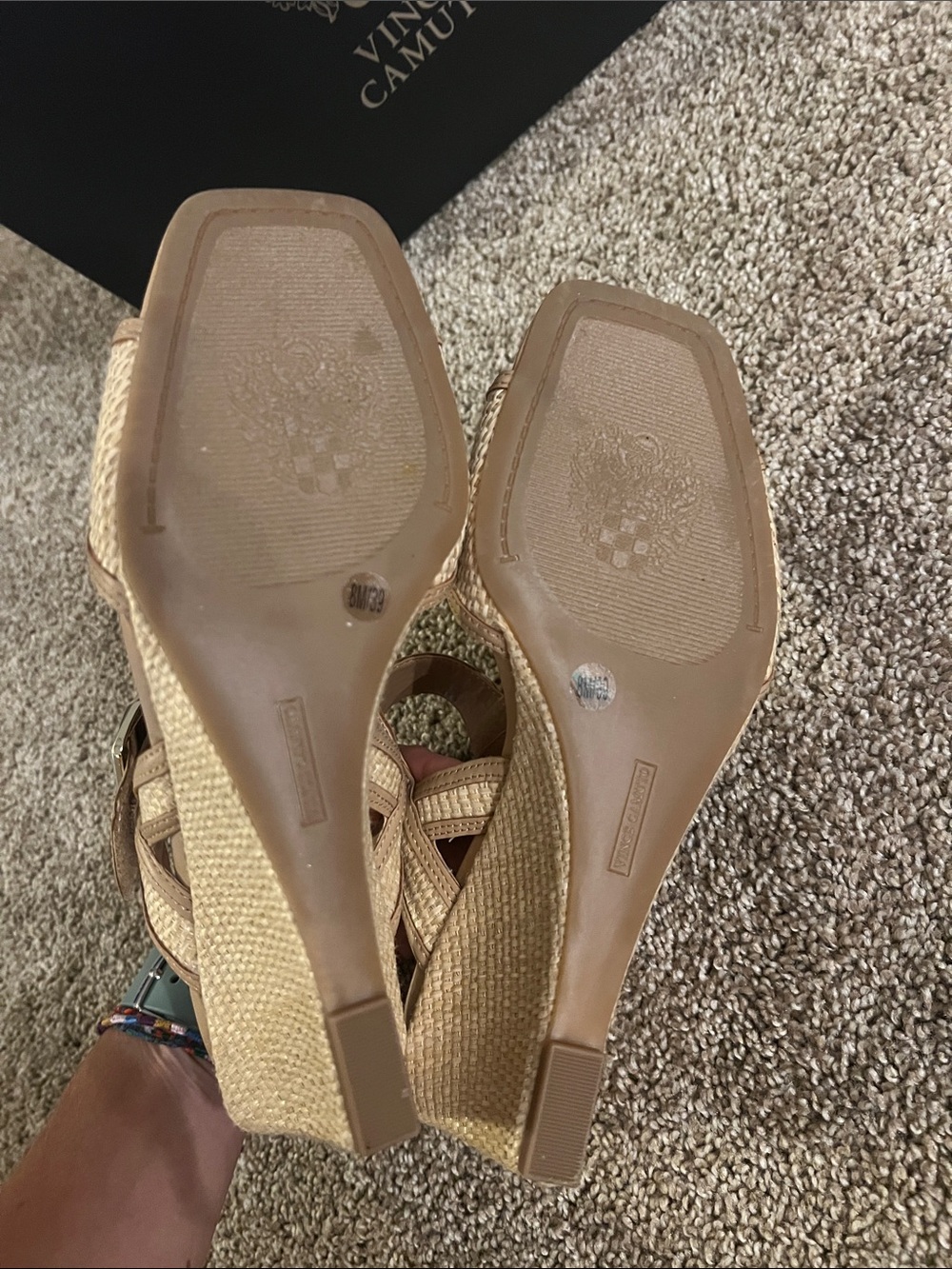 Vince Camuto Helcey Slingback Wedge in Natural - Picture 6 of 7
